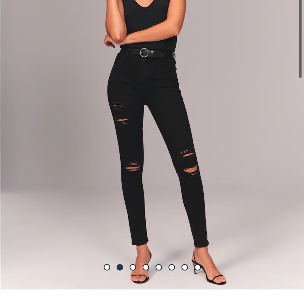 simone high rise ripped black skinny jeans 27S